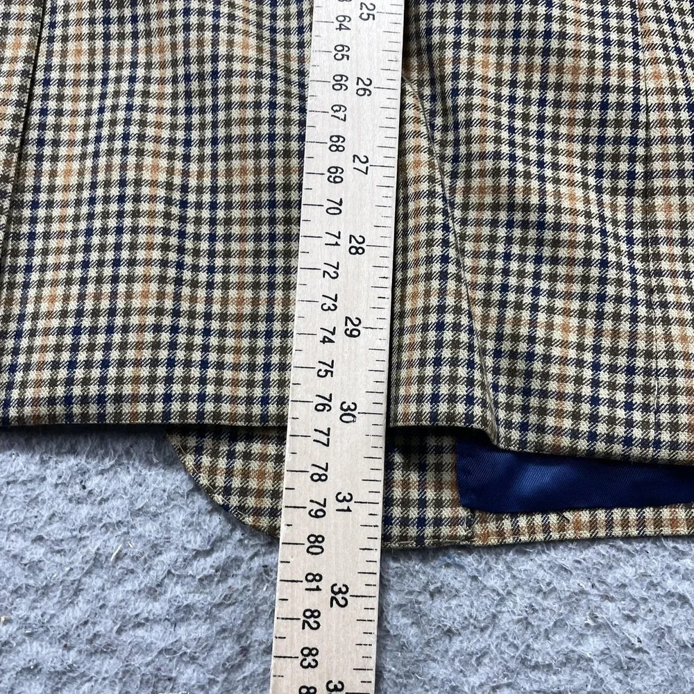 J. Hilburn Sport Coat Mens 44R Beige Check Wool Vitale Barberis Canonico Blazer